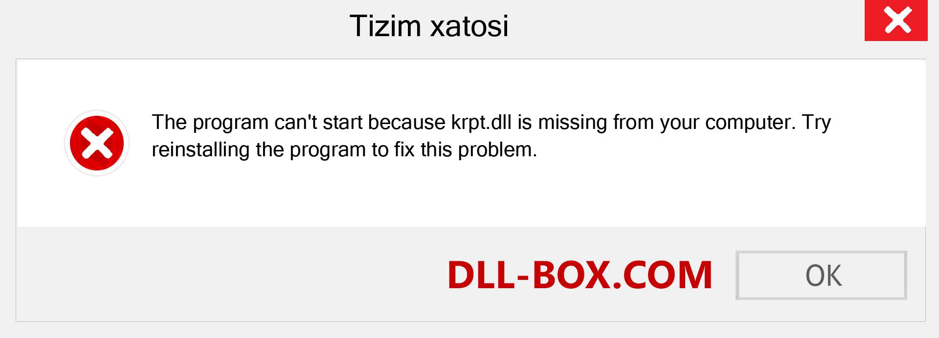krpt.dll fayli yo'qolganmi?. Windows 7, 8, 10 uchun yuklab olish - Windowsda krpt dll etishmayotgan xatoni tuzating, rasmlar, rasmlar